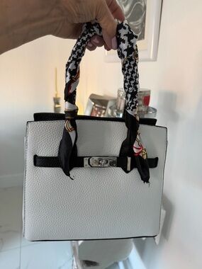 Classic Women's Top-Handle Bag in White and Black